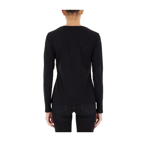 Liu Jo T-shirt T-shirt Donna in cotone a maniche lunghe Nero panna A24 - LIU.JOWF4569JS923 - N9973 - XS - Francavilla Moda